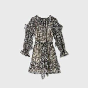 Who What Wear NEW  Ruffle Long Sleeve Dress Small